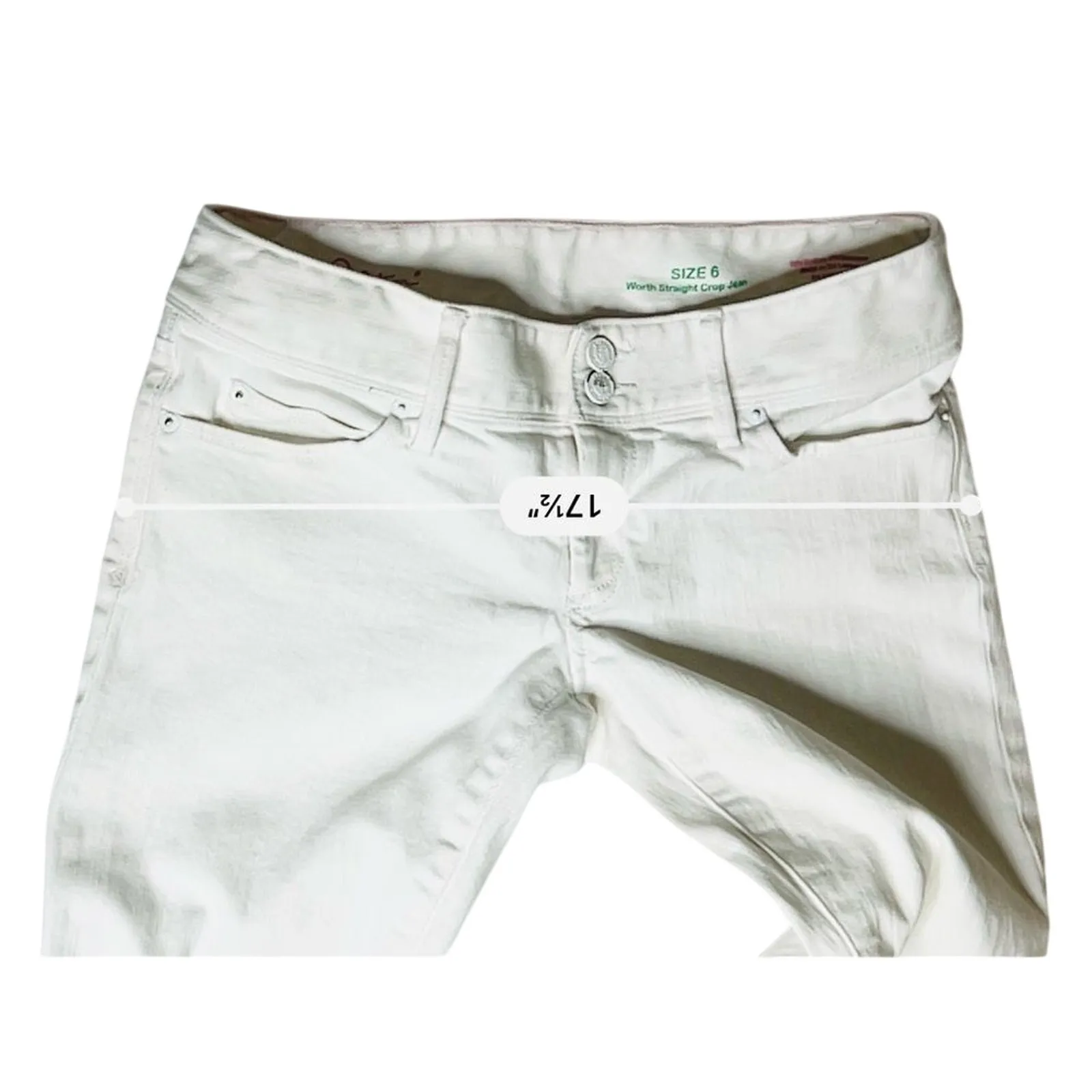 Lilly Pulitzer Worth Straight Cropped Capri‎ Denim Jeans 6 White Cottagecore - Image 6