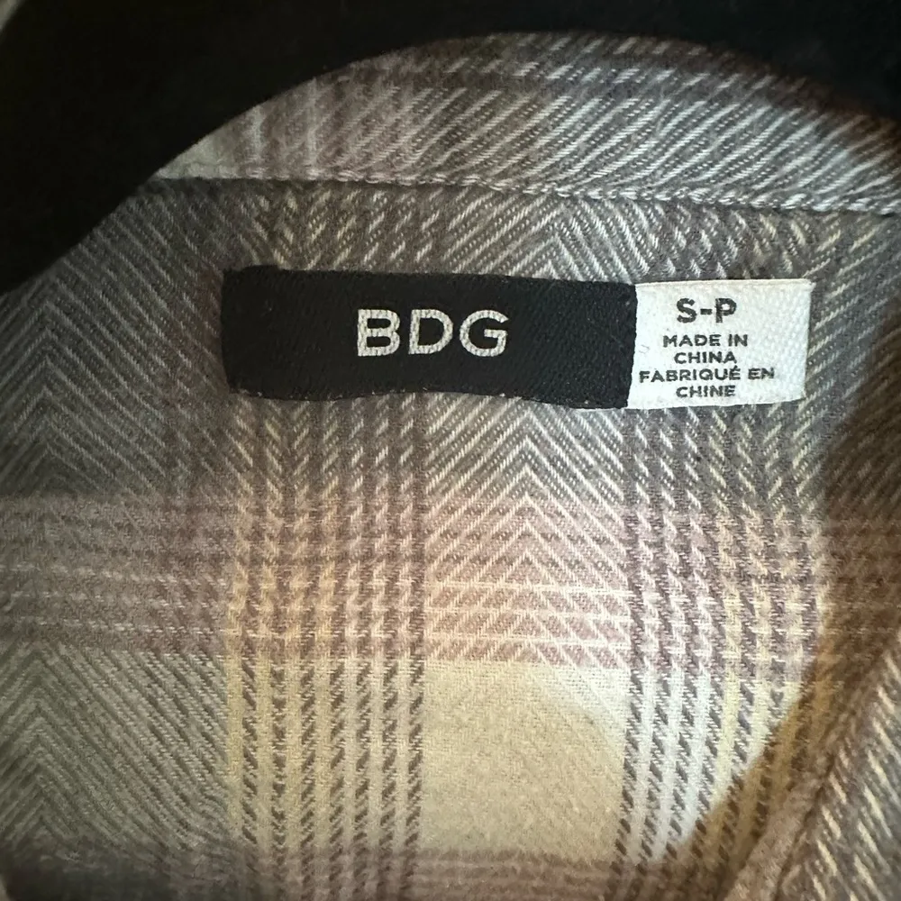 Plaid Flannel Button-Down in Lilac Grey - Image 2