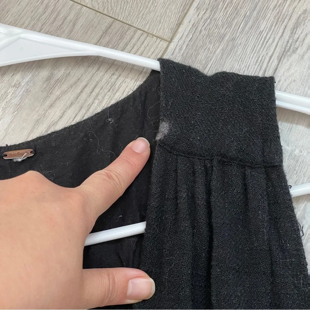 Free People Cotton Gauze Button Front Sleeveless Side Tie Dress Black (small) - Image 6