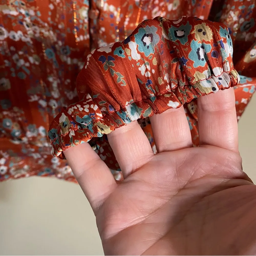 Collective Concepts Women's Rust Floral Blouse - Image 4