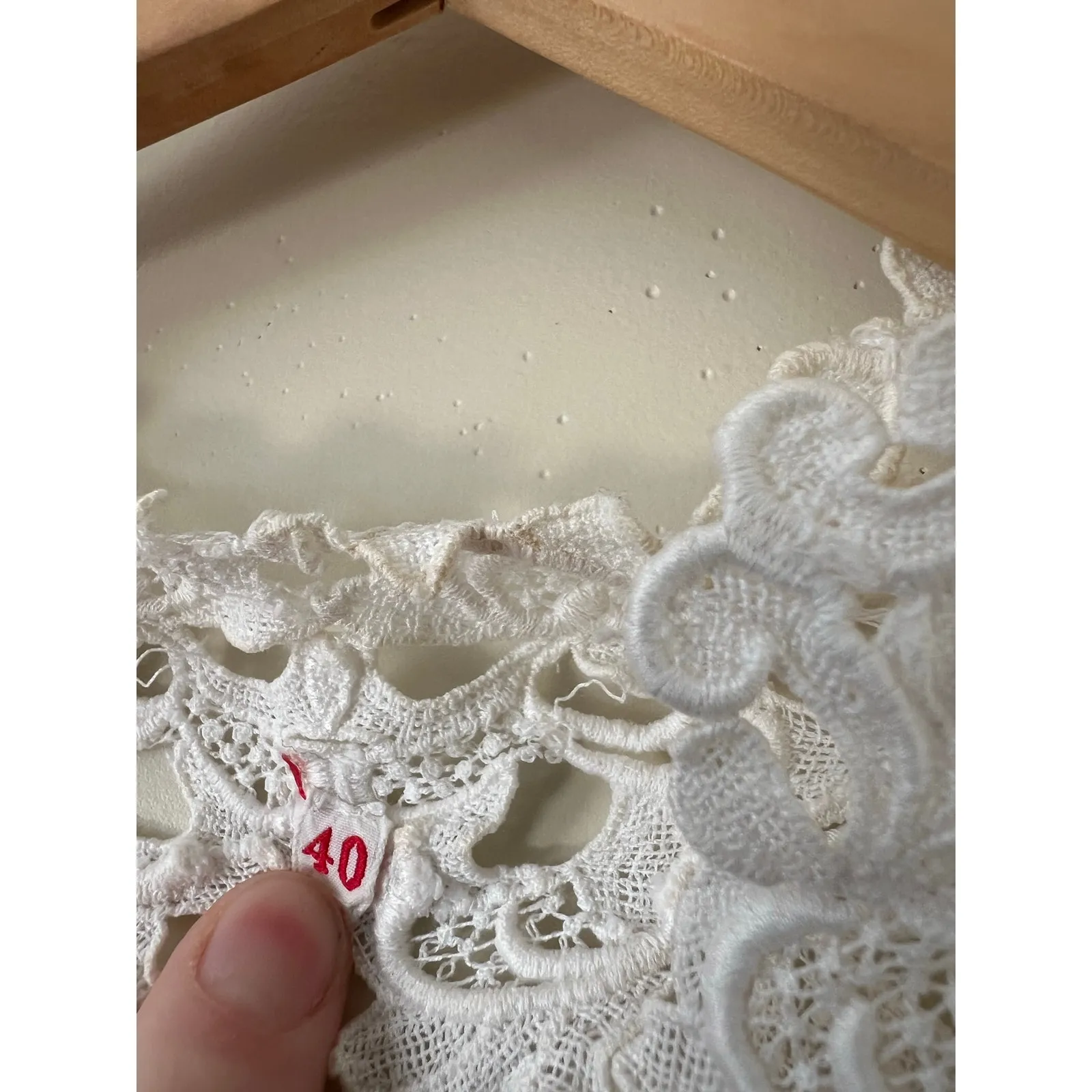 Antique Vintage Lace Topper Cardigan Delicate Layer Cottage Lattice Snap Front White Size 8 - Image 5