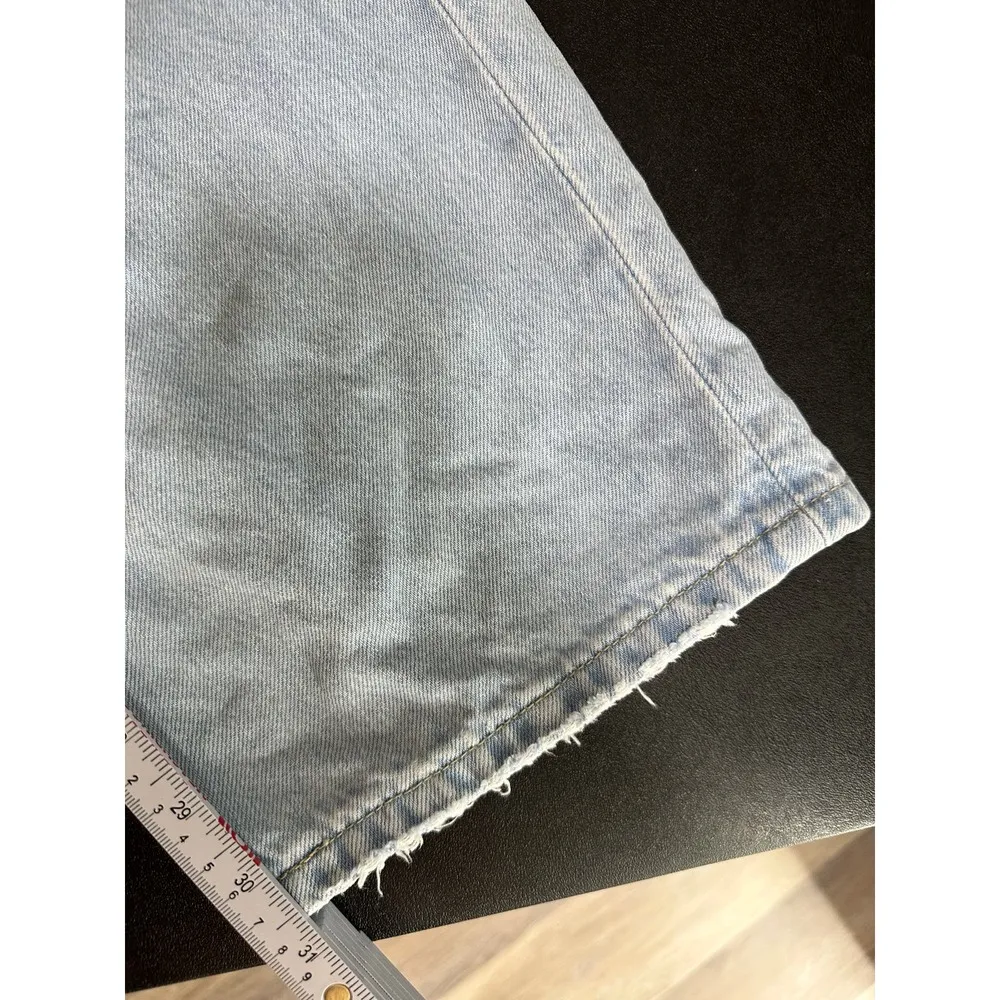 Levis Womens Low Pro Straight Light Wash Denim Jeans Distressed Loose Size 30 - Image 10