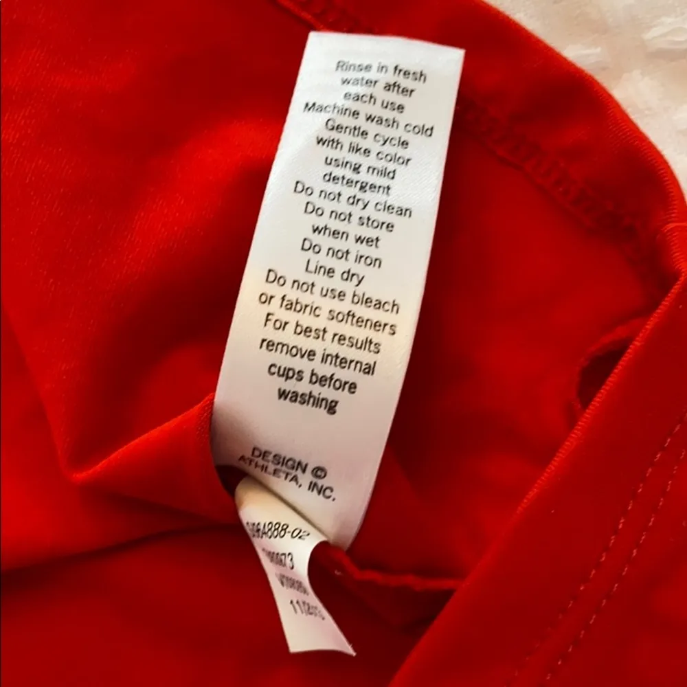ATHLETA Tankini Top RED Small Tall ST - Image 10
