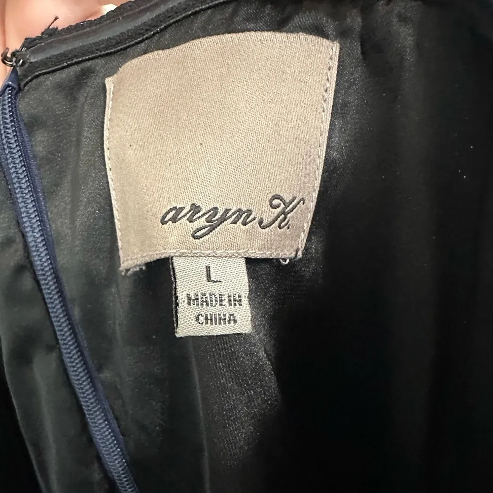 Aryn K Navy Blue Strapless Dress - Image 3