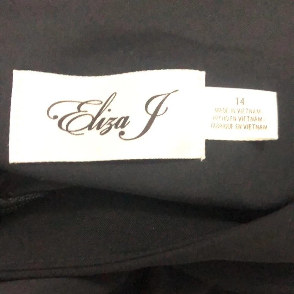 Eliza J Wide Leg Cap Sleeve Jumpsuit Black 14 NWT - Image 9