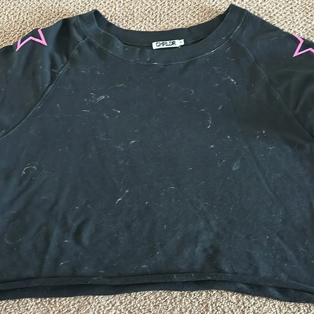 Chrldr Women’s Faded Black with Rainbow Stars Matching Jogger Set - Image 3