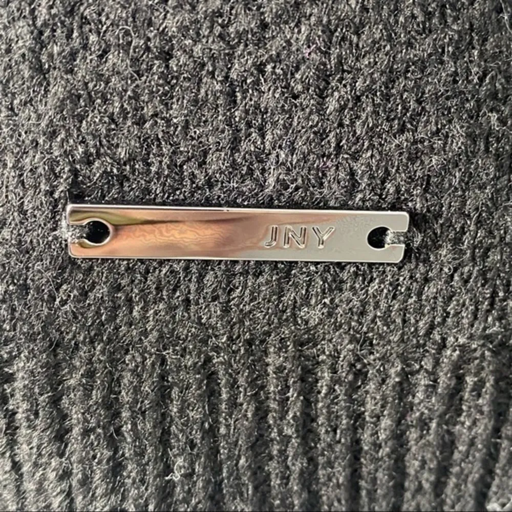 Jones New York NEW Oversized Black Silver Star Crewneck Sweater Metallic Knit SM - Image 4