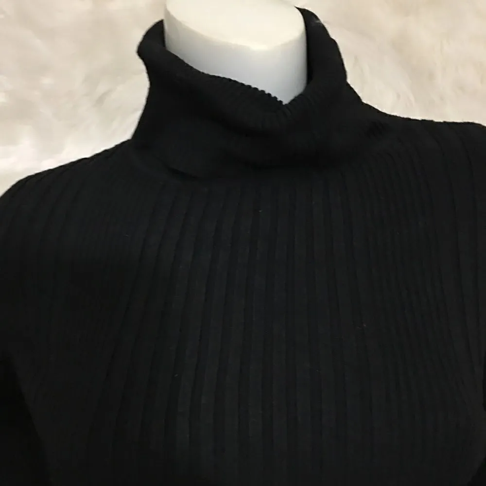 Ribbed Button sleeve sweater Black Size M - Image 5