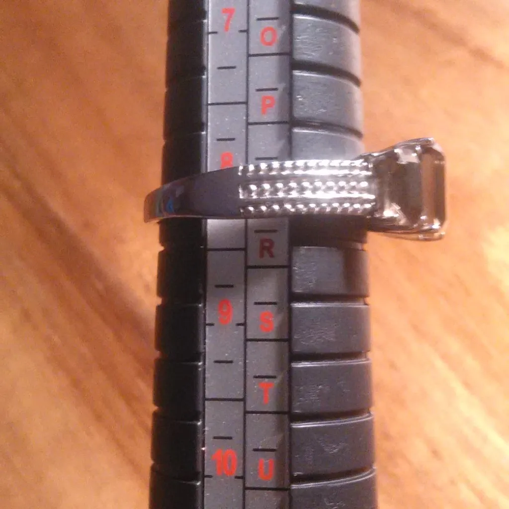 Brazilian Smoky Quartz Stainless Steel Three Stone Fancy Ring (Size 8) - Image 4