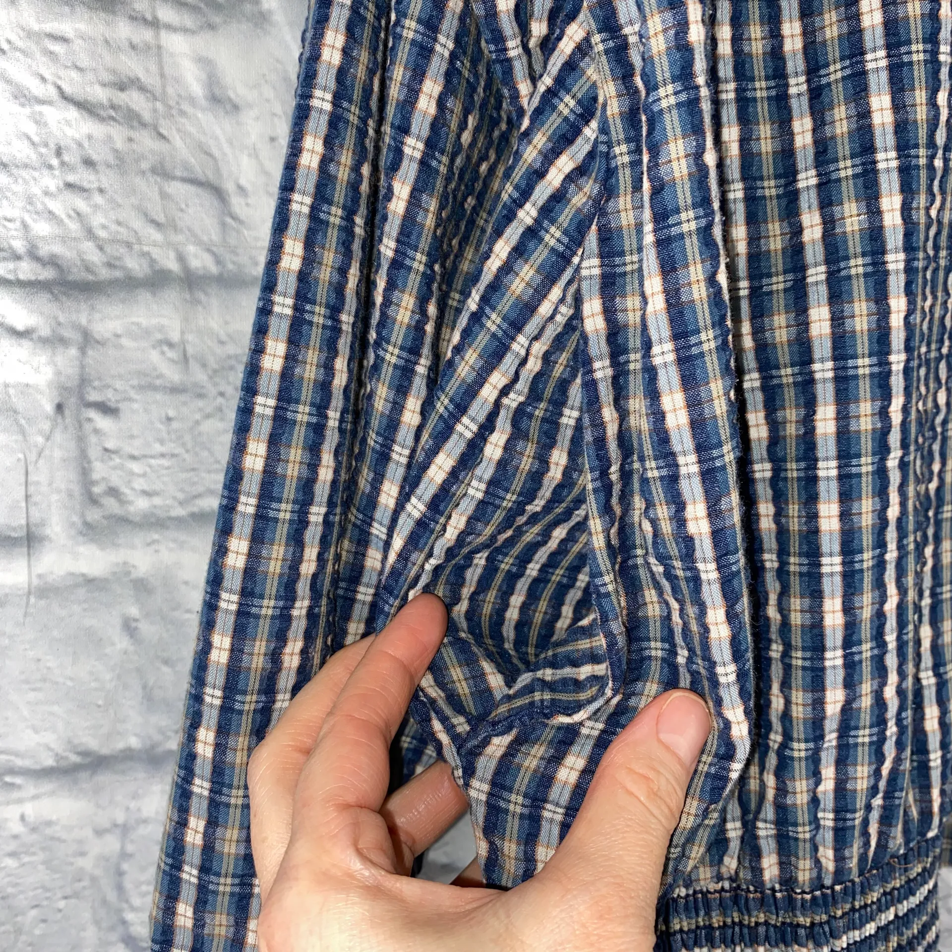 Blouseworks Petites by par  plaid full zip jacket w/elastic cuffs & waistband L - Image 7