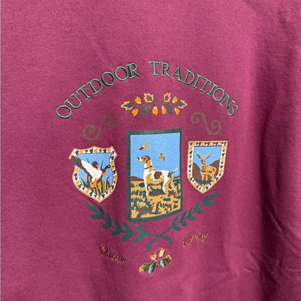 Vintage Outdoor Traditions Classic Clothing Maroon Crewneck Size Lage Red Size L - Image 2