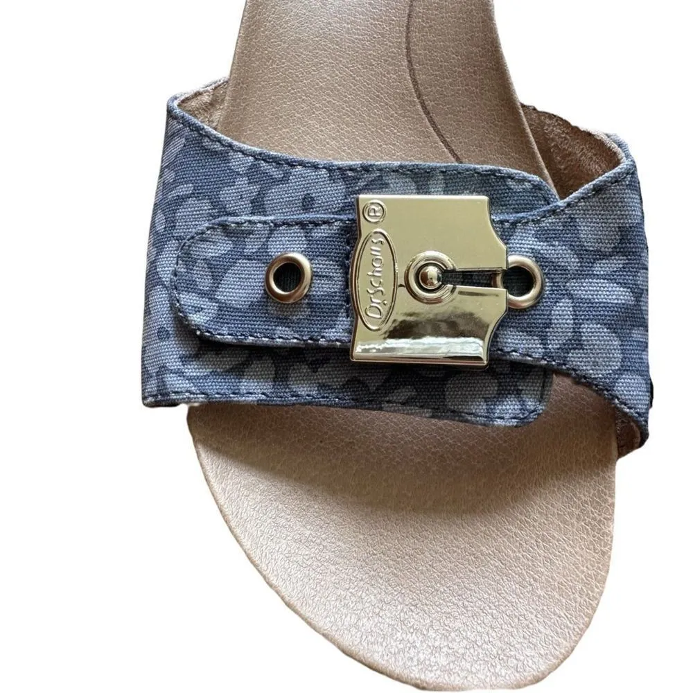 Dr Scholl's Women's Originalist Slide Flat Sandal Chambray Garden Floral Sz 6.5 Blue - Image 2