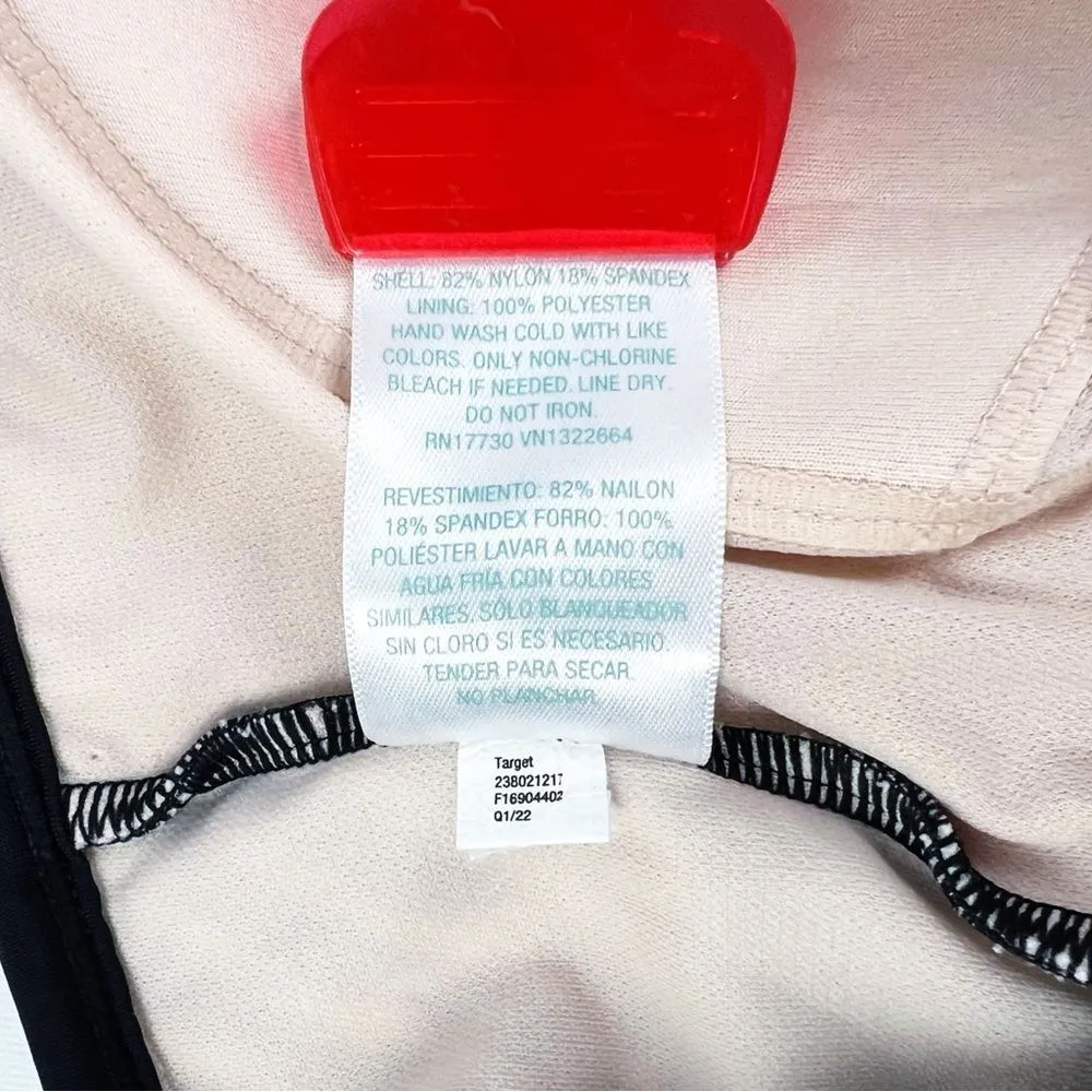 Kona Sol Black White Striped High Neck Racerback Swim Bikini Top Size Medium - Image 4