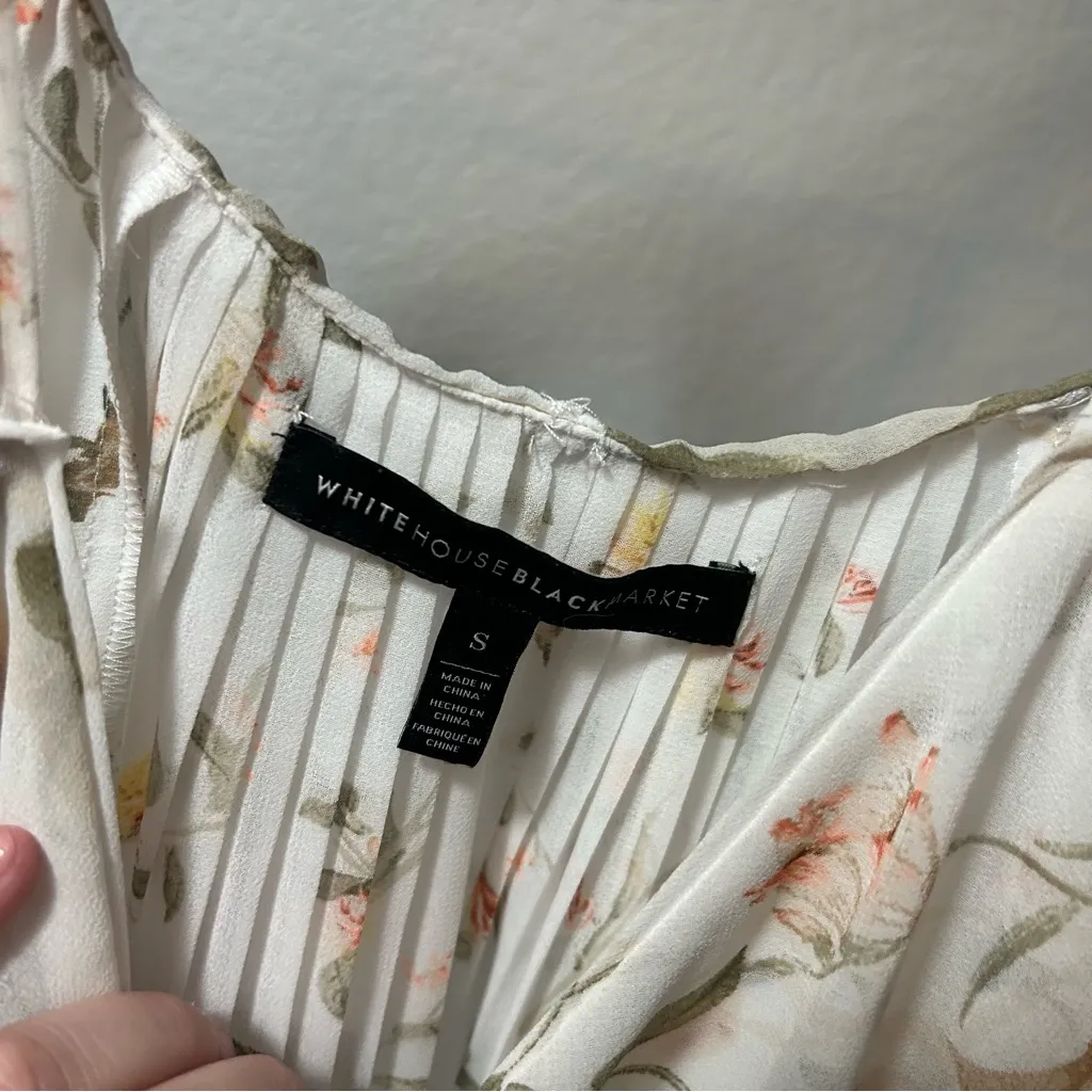 White House Black Market Floral Layered Cami Blouse SMALL - Image 5