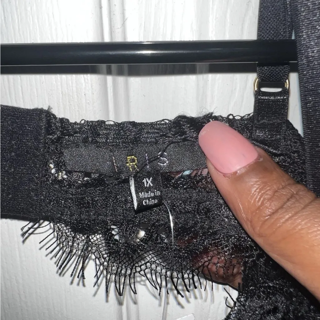 Iris Black Lace Bralette NWT Size 1X - Image 4