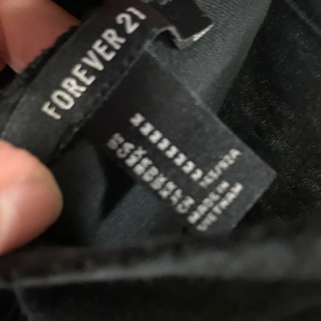 Forever 21 Womens Juniors Black Mini Tank Dress M Medium Bust 36” Lace Sides - Image 6