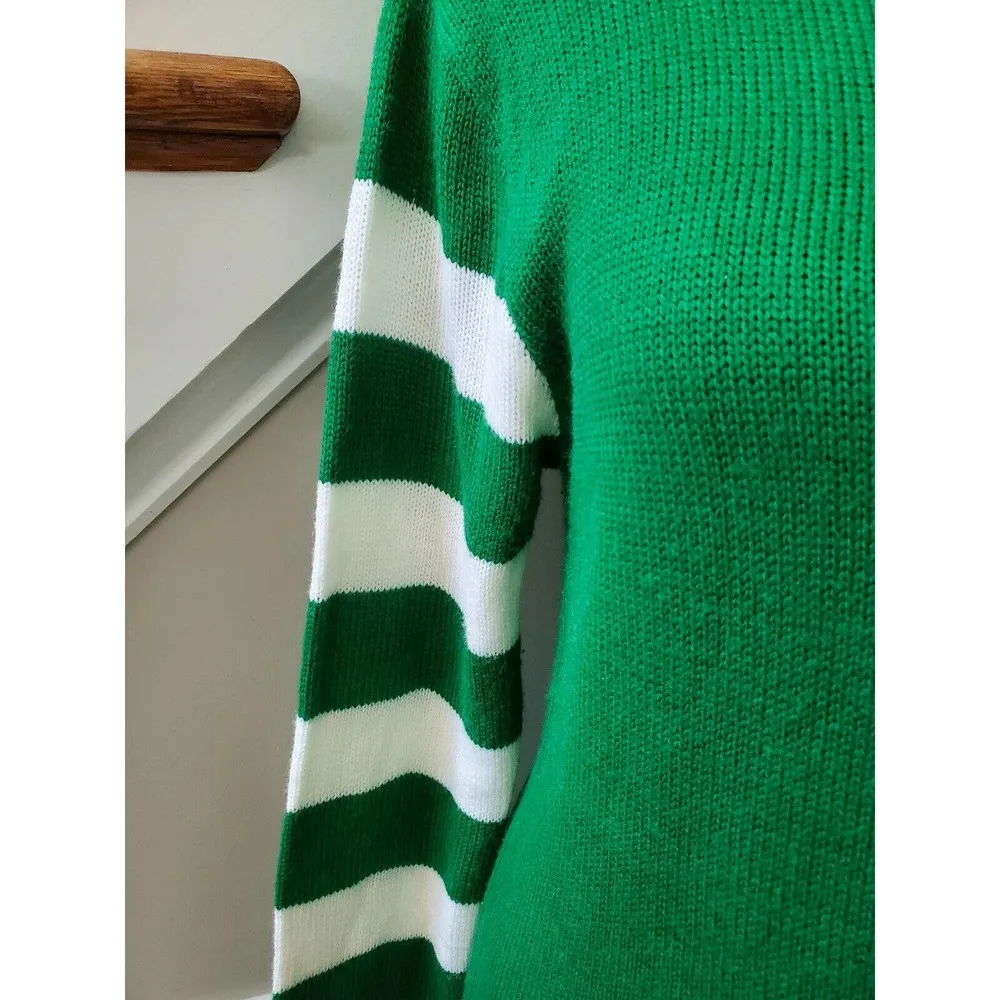 Sunset & Sixth Women's Green Acrylic Long Sleeve Round Neck Knit Sweater Size M Size M - Image 6