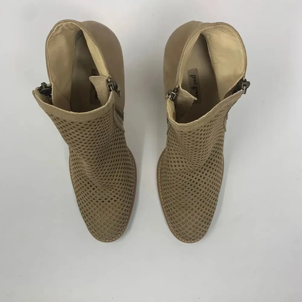 Paul Green  Bonzai Perforated Bootie Sisal‎ Nubuck Size 6.5/US 9 - Image 3
