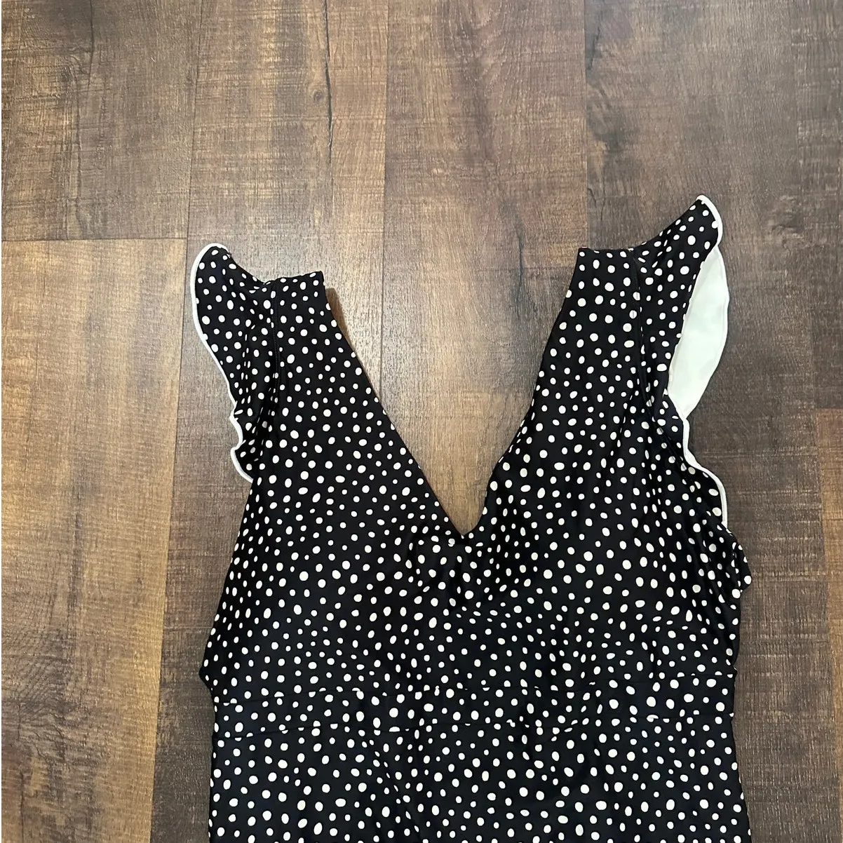 Summersalt Polka Dot One Piece Swimsuit Ruffle Straps Size 20 - Image 3