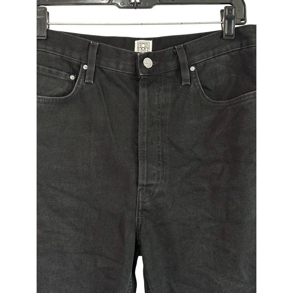 Toteme Classic Cut Full Length Straight Leg Jeans in Faded Black 30 New Womens - Image 7