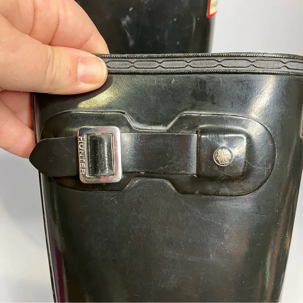 Hunter‎ original tall black rain boots women’s size 6 - Image 3