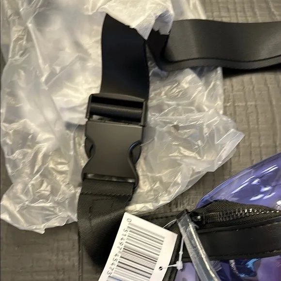 NWT Neutrogena Clear Purple Belt Bag | Black Faux Leather Fanny Pack - Image 3