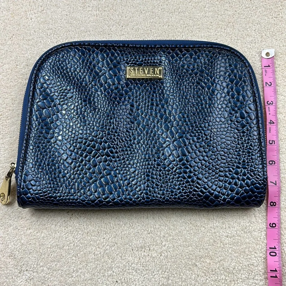 Steve Madden : Blue Metallic Alligator Bag - Image 6