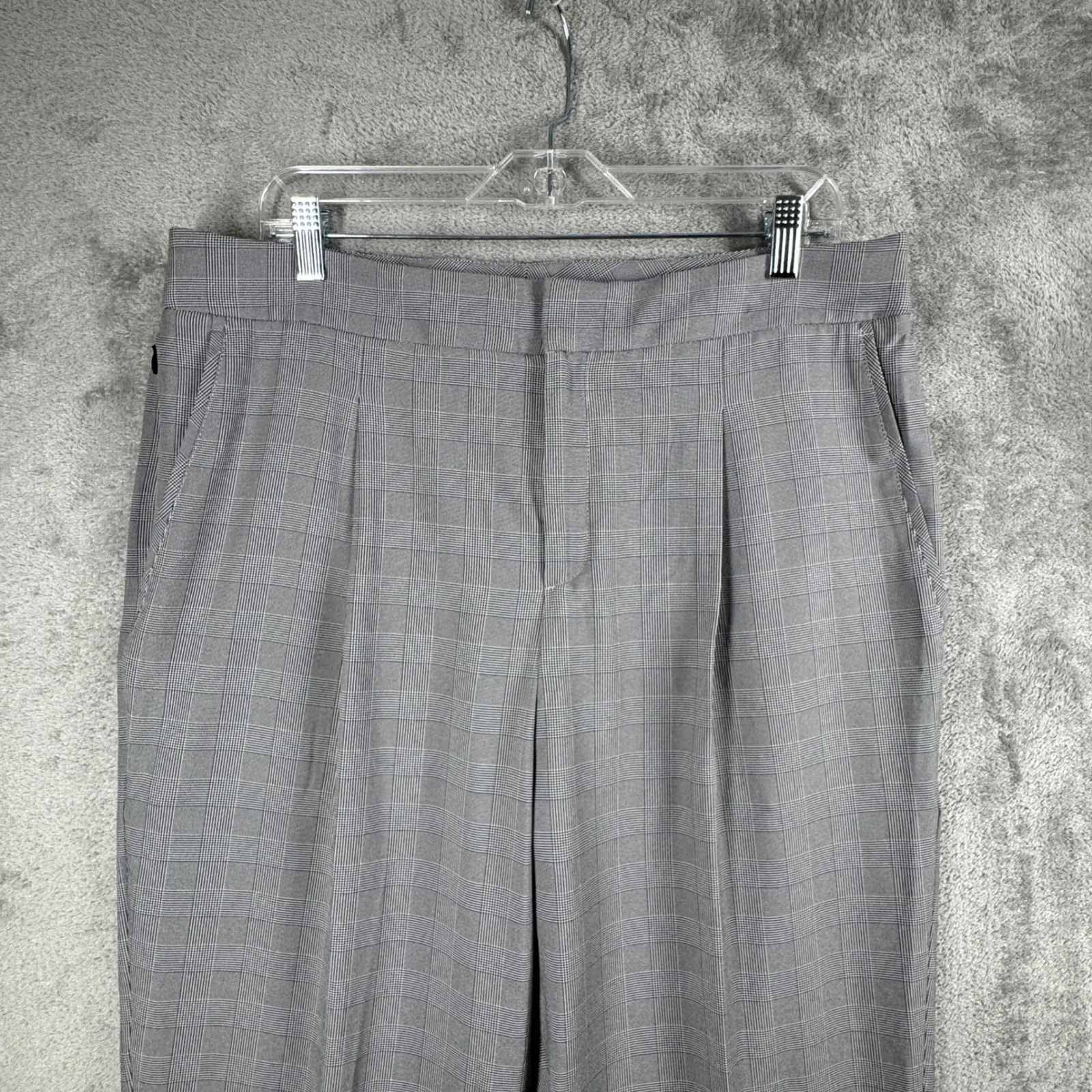 Banana Republic Pants‎ Womens 14 Gray Plaid Trousers Ankle Career Pants Preppy - Image 4