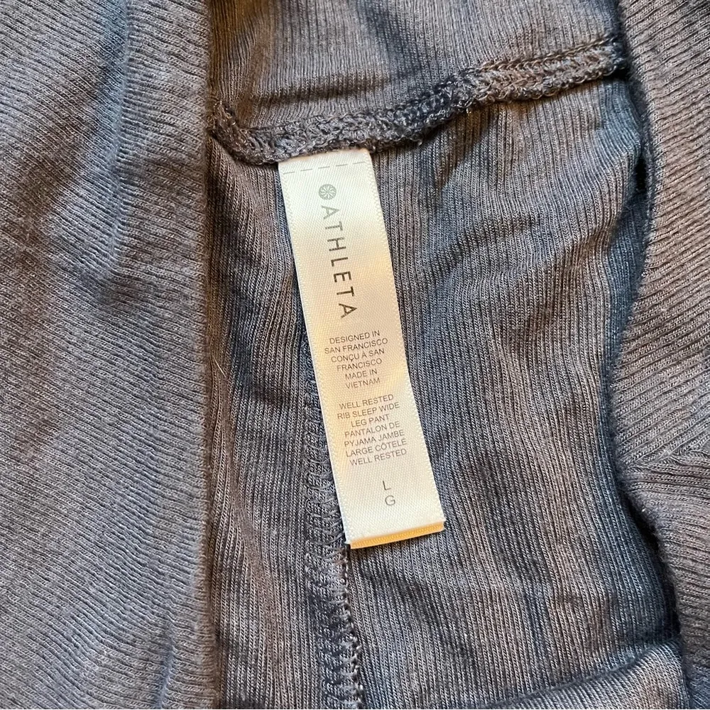 Athleta Well Rested Rib Sleep Wide Leg Pant size large - Image 4