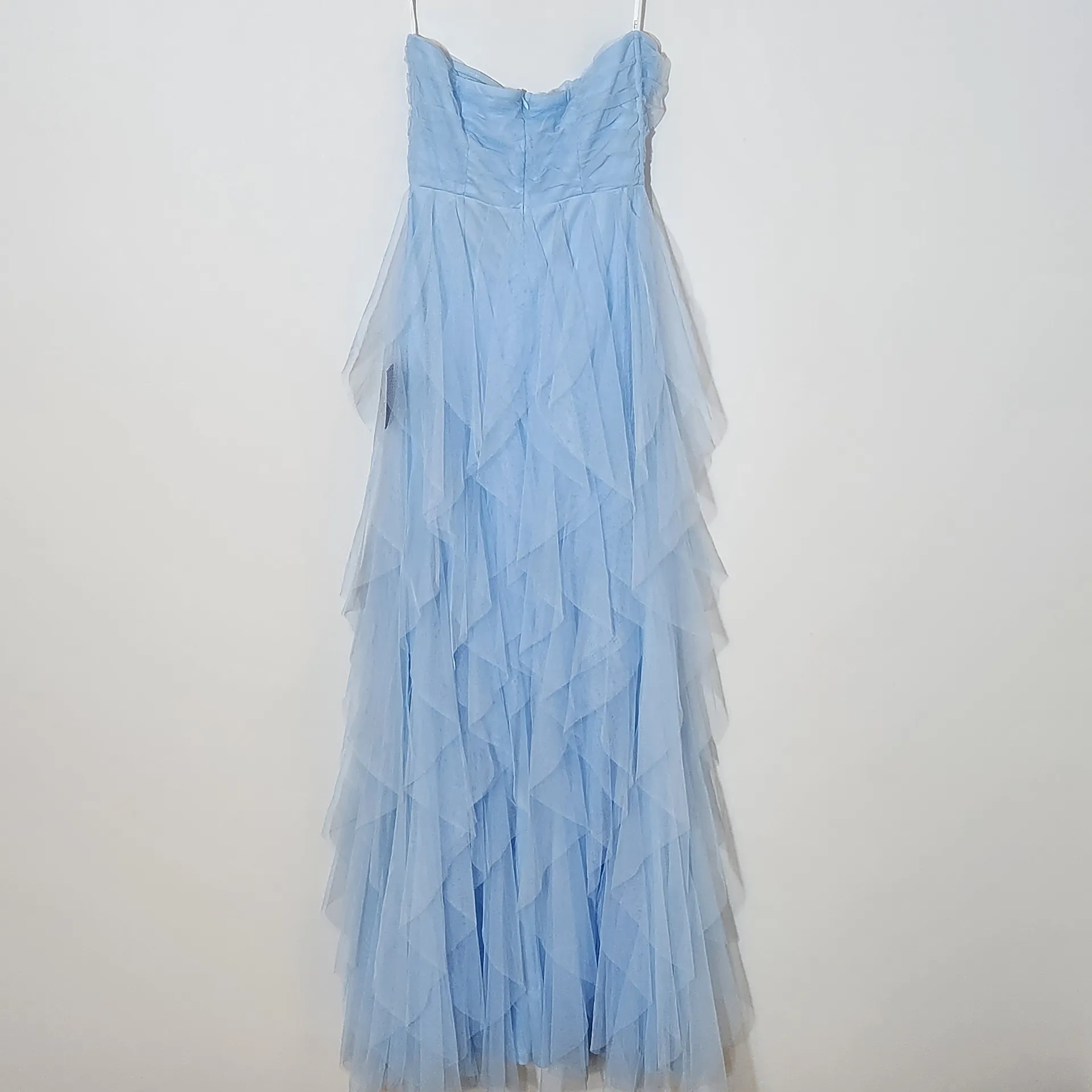 Lulus Blue Tulle Strapless Maxi Dress NWT Size Small Blue Prom Homecoming Dress - Image 6