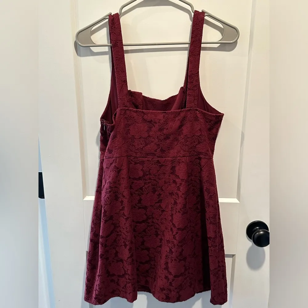 Urban Outfitters Hallie‎ Embroidered Floral Square Neck Button Mini Dress Size 8 - Image 2