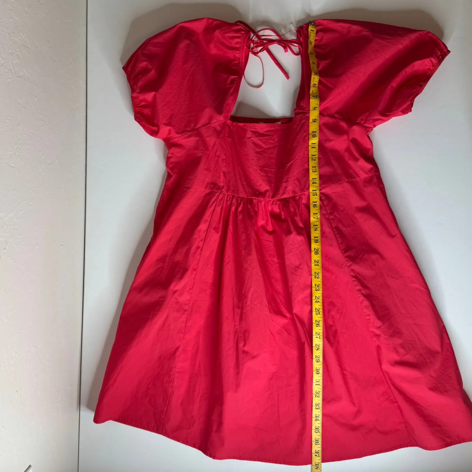 NWT Draper James Women Square Neck Puff Sleeve Tie Back Dress Pink‎ Sz XL Girly - Image 13