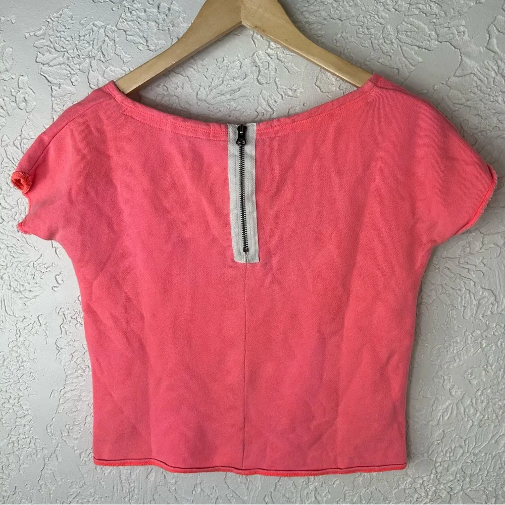 Aeropostal | Lace Zip Back Short Sleeve Sweatshirt Size S - Image 6
