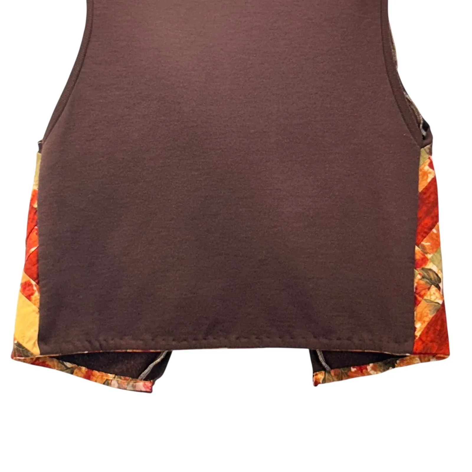 Handmade Patchwork Vest Orange Large‎ - Image 4