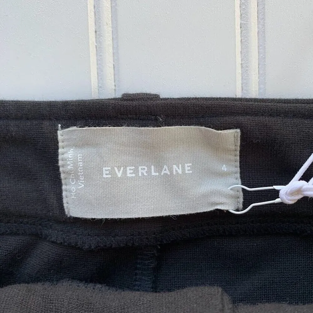 Everlane Black Cotton Ponte Knit Pant Flare Womens Size 4 Stretch Pockets NWT - Image 4