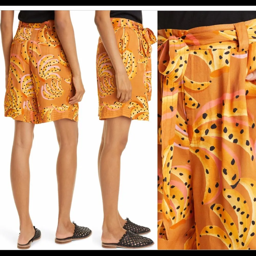 Farm Rio Raining Bananas Tie Front Shorts - Image 3