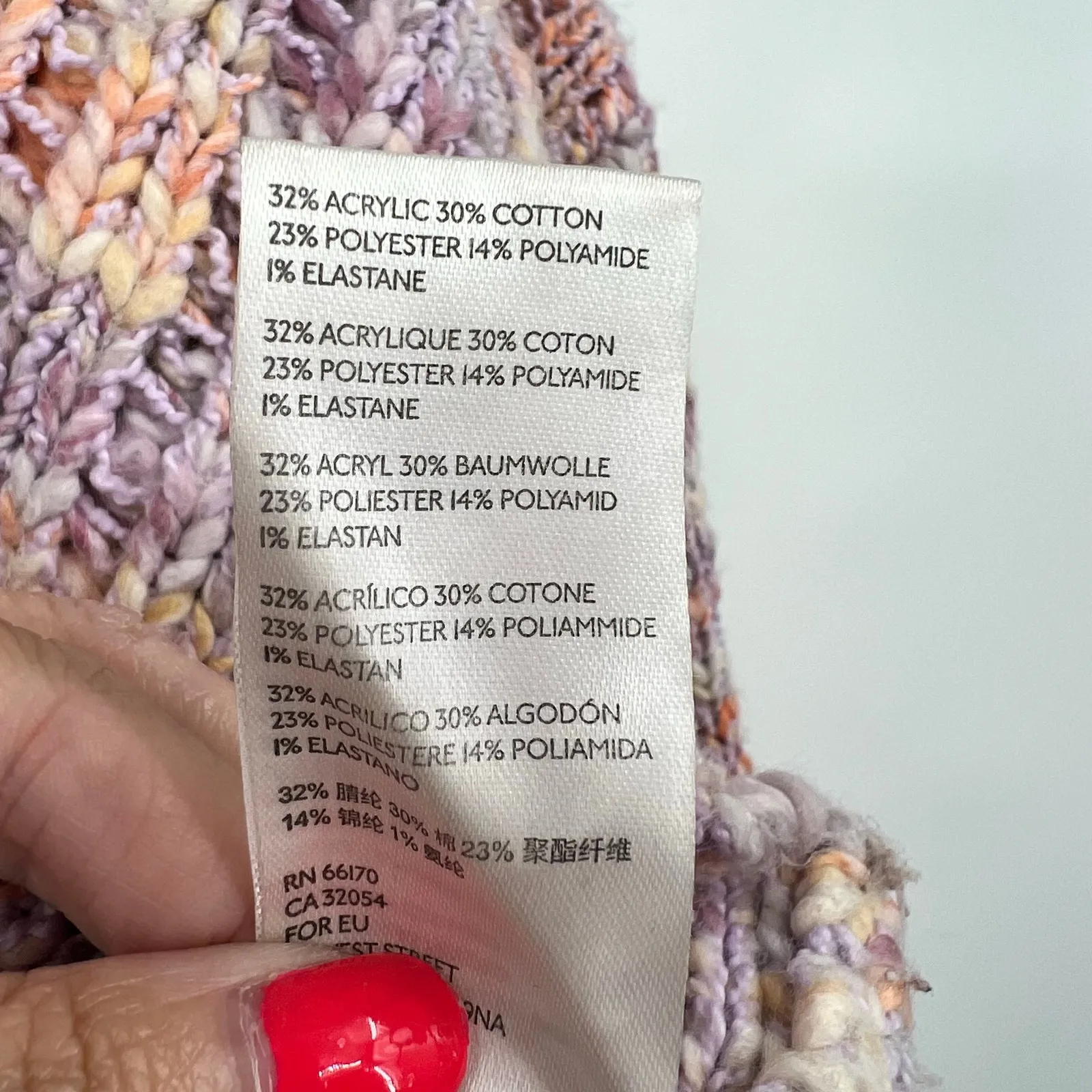 Free People confetti pullover cropped oversized snuggly pink sweater size small - Image 5