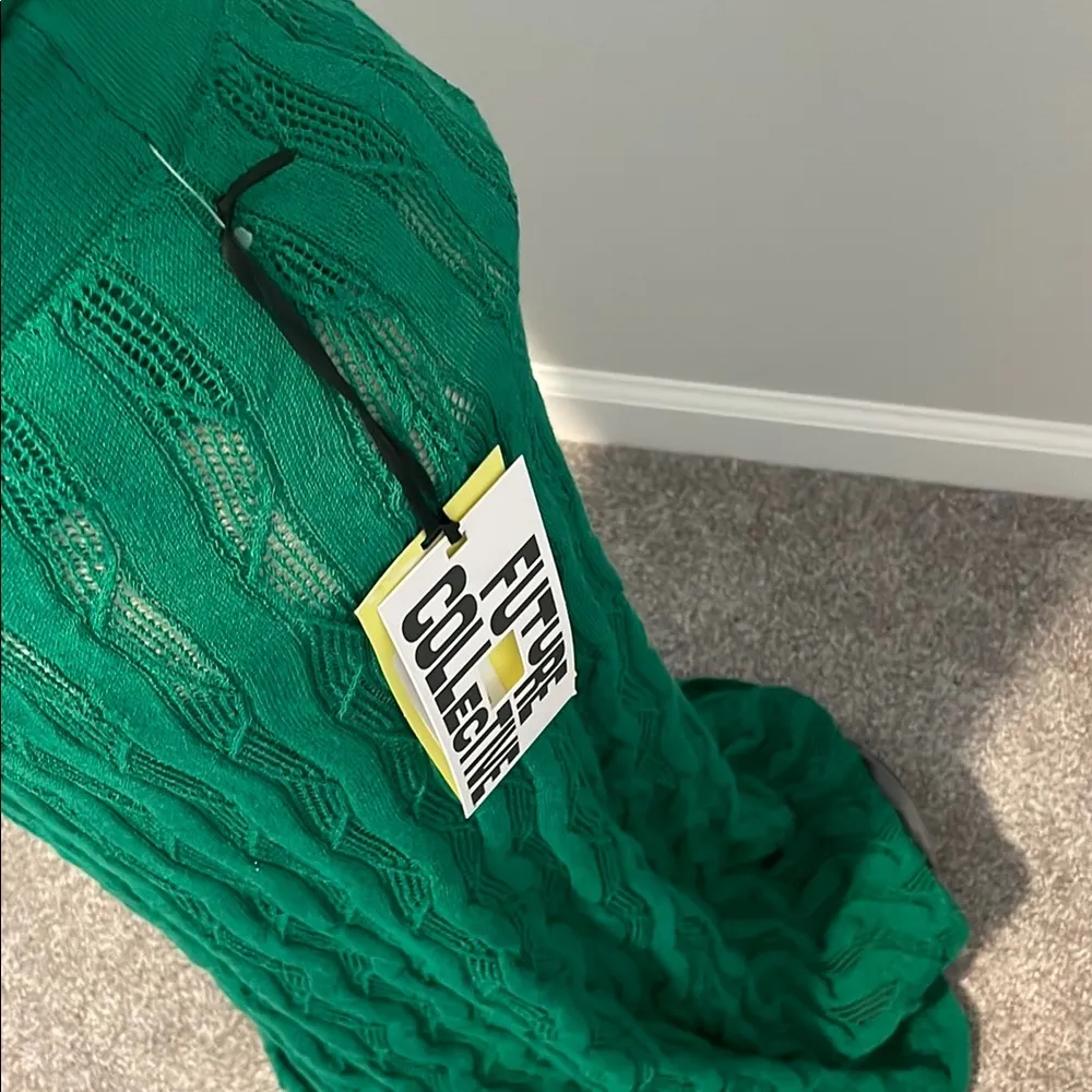 Future Collective Sweater Dress Set Jenee Naylor Green Open Stitch New Size XS - Image 7