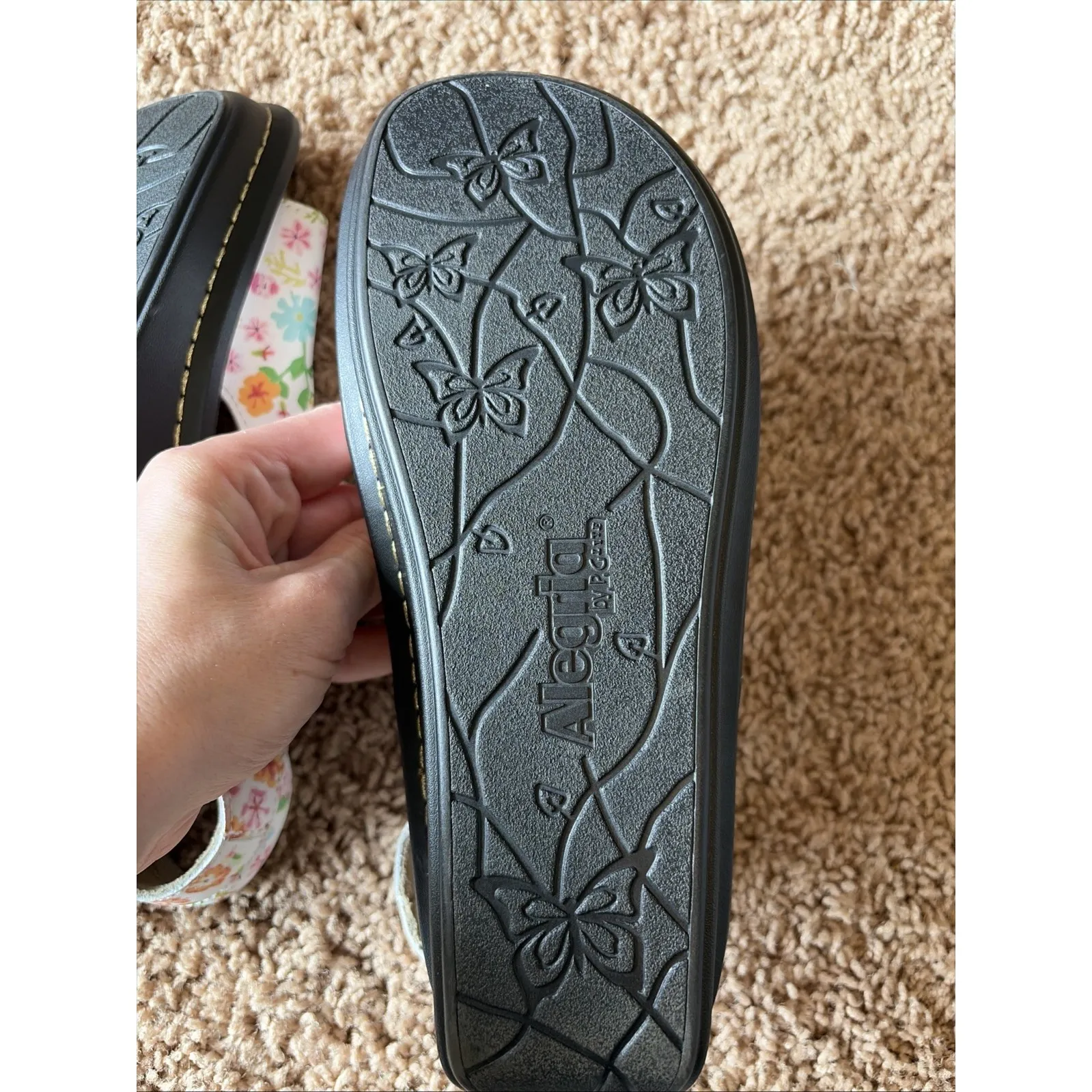 Alegria White Leather Floral Flower BECKIE Prime Time Comfort Sandal Shoes 37 - Image 13