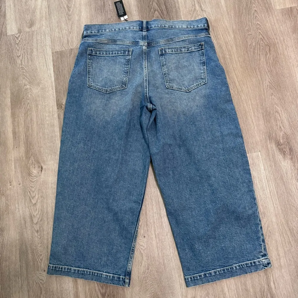 Banana Republic High Rise Wide Leg Crop Jeans Plus Size 34 Denim NEW - Image 2