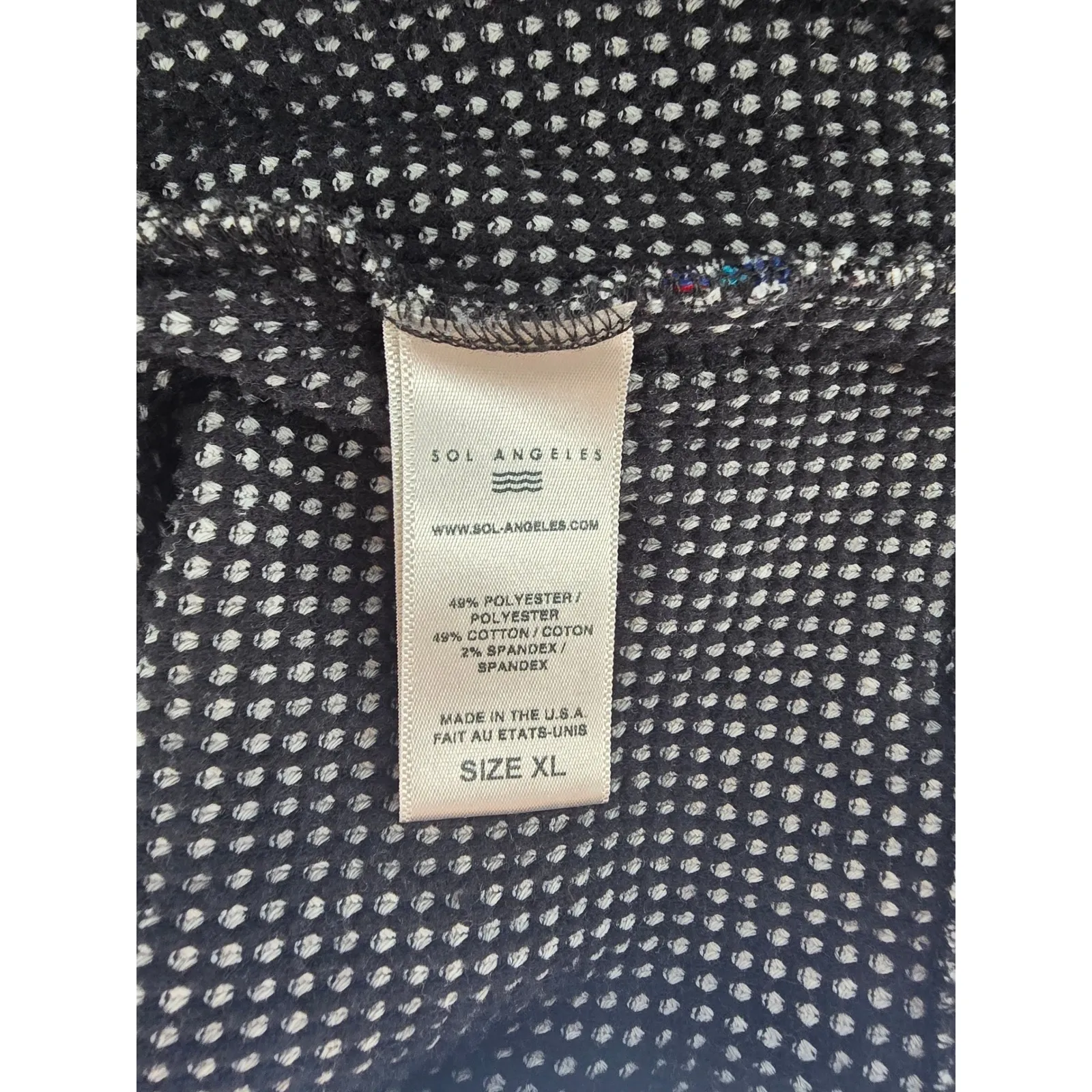 SOL ANGELES Black White Houndstooth Knit Pullover‎ Sweatshirt XL - Image 4