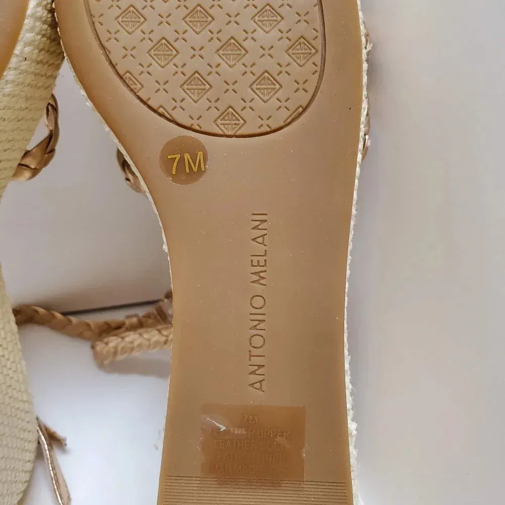 Antonio Melani Sandal Lorinna Rose Gold Braided Platform Wedge  Size 7 - Image 5