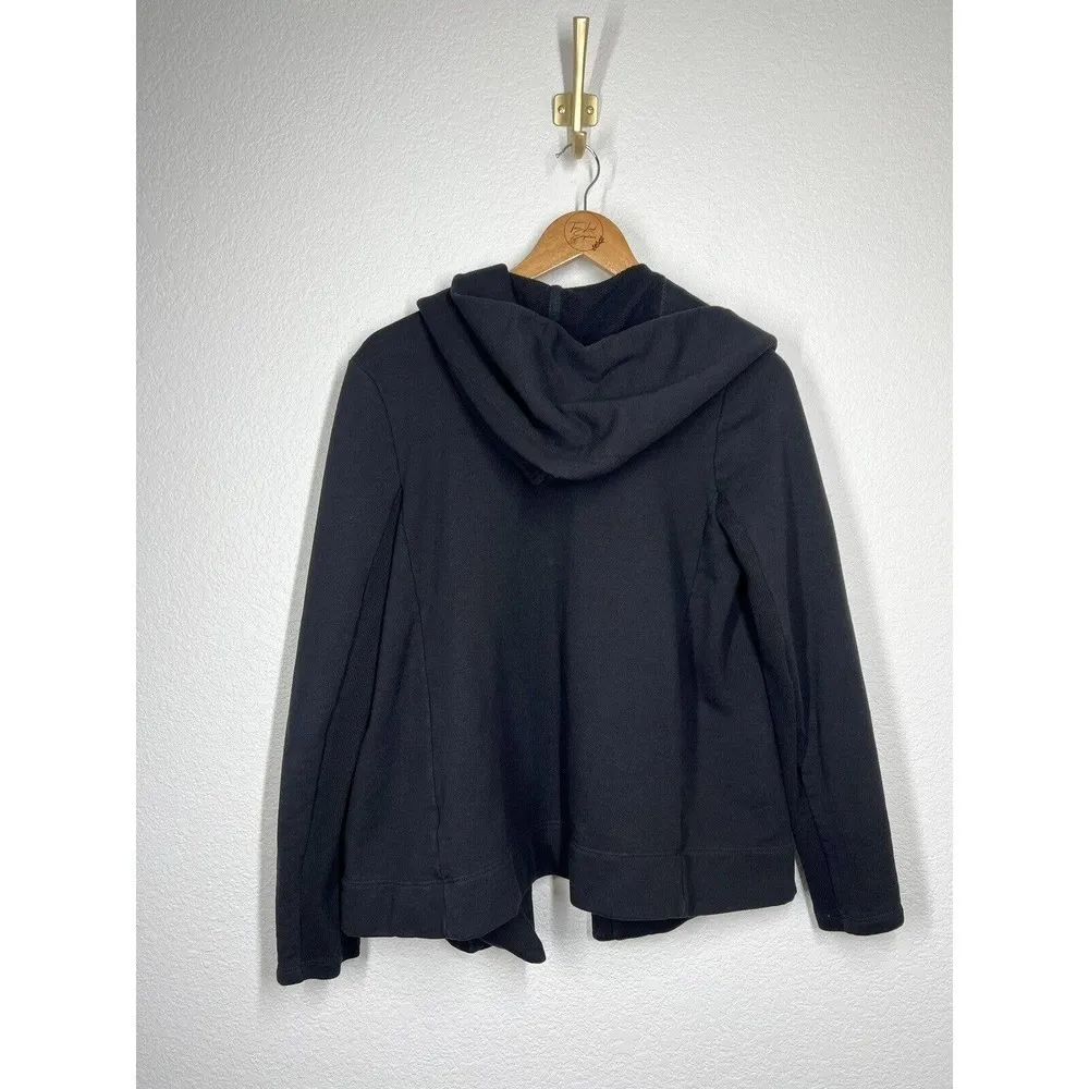 James Perse Standard Black Terry Knit Zip Front Jacket Sweatshirt 3 US Large - Image 4