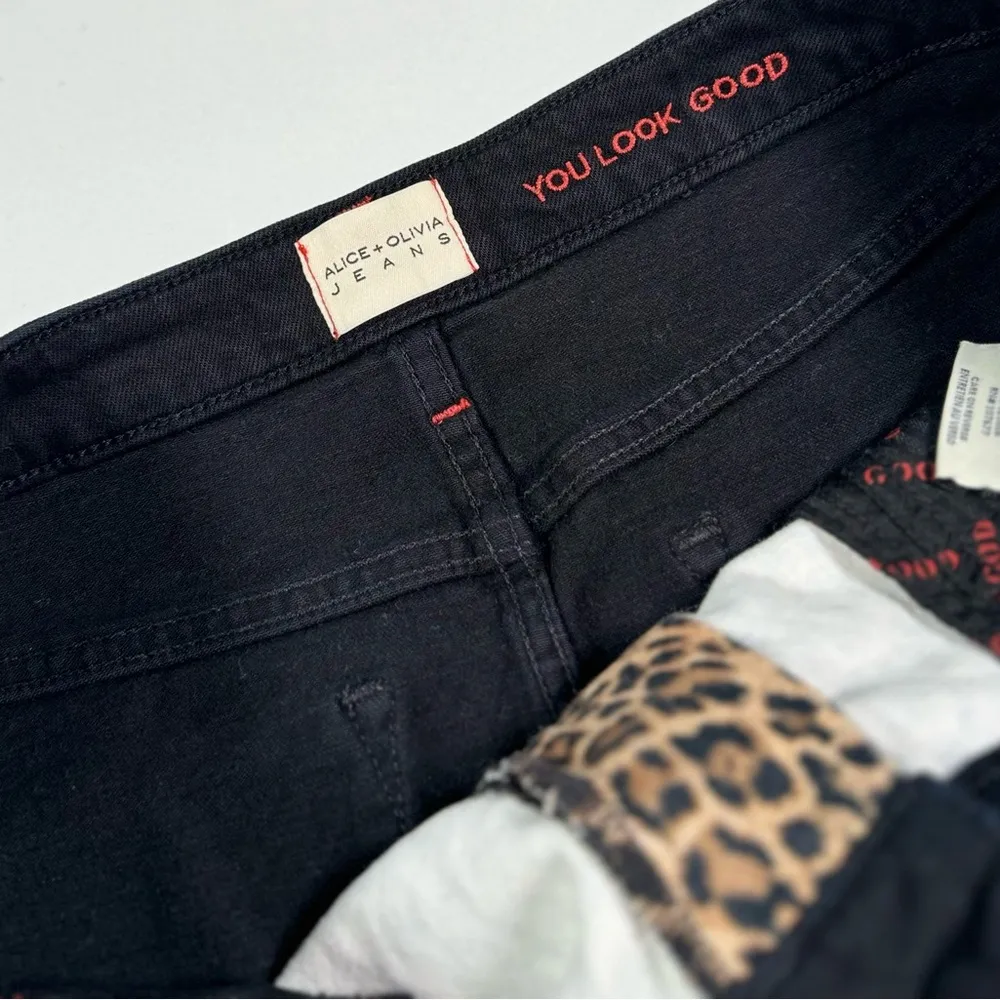 Alice + Olivia Jeans Queen of the Night Cotton Mini Skirt Leopard Print Size 30 - Image 9