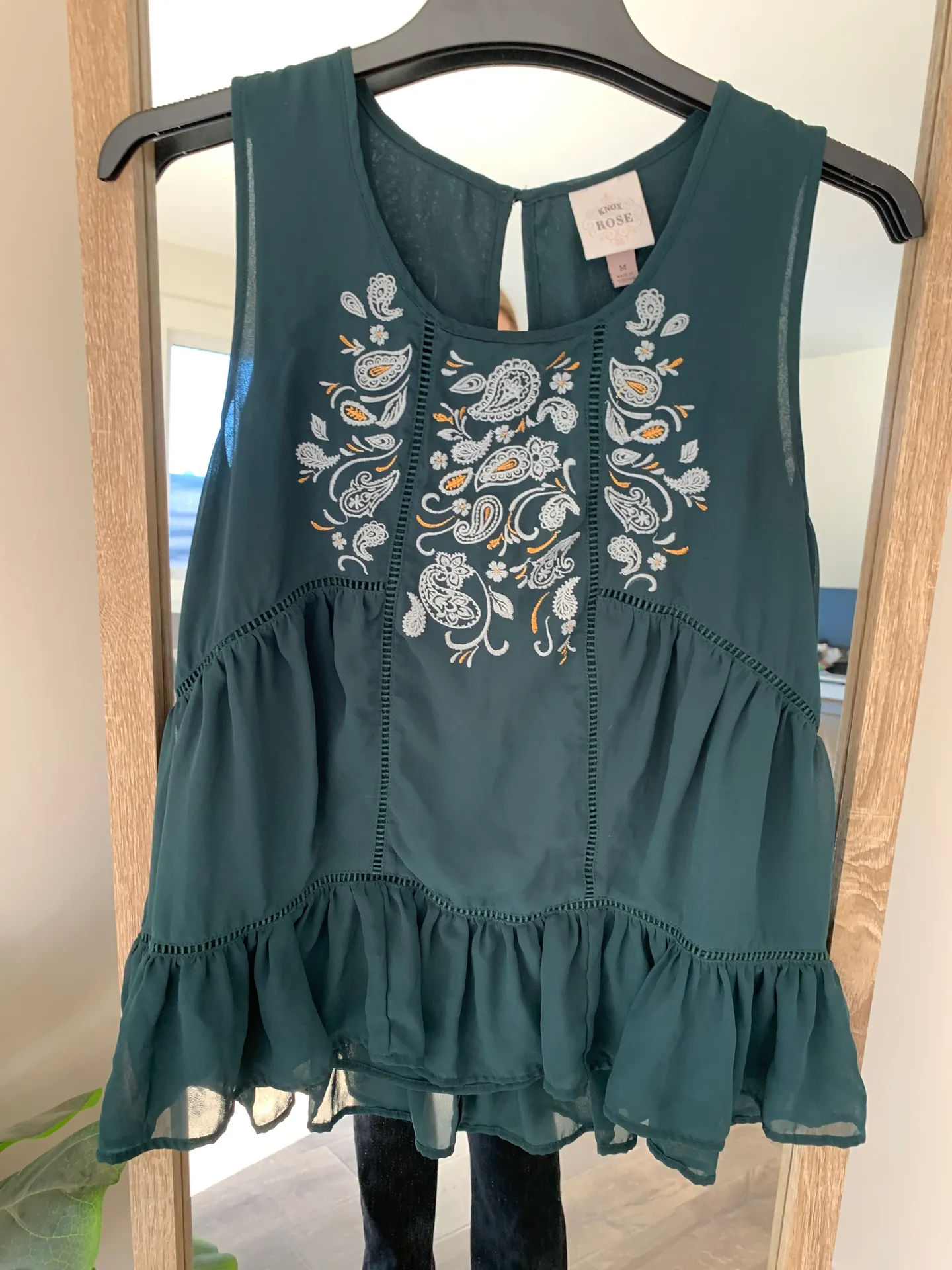 Knox Rose Embellished Forest Green Top - Image 3