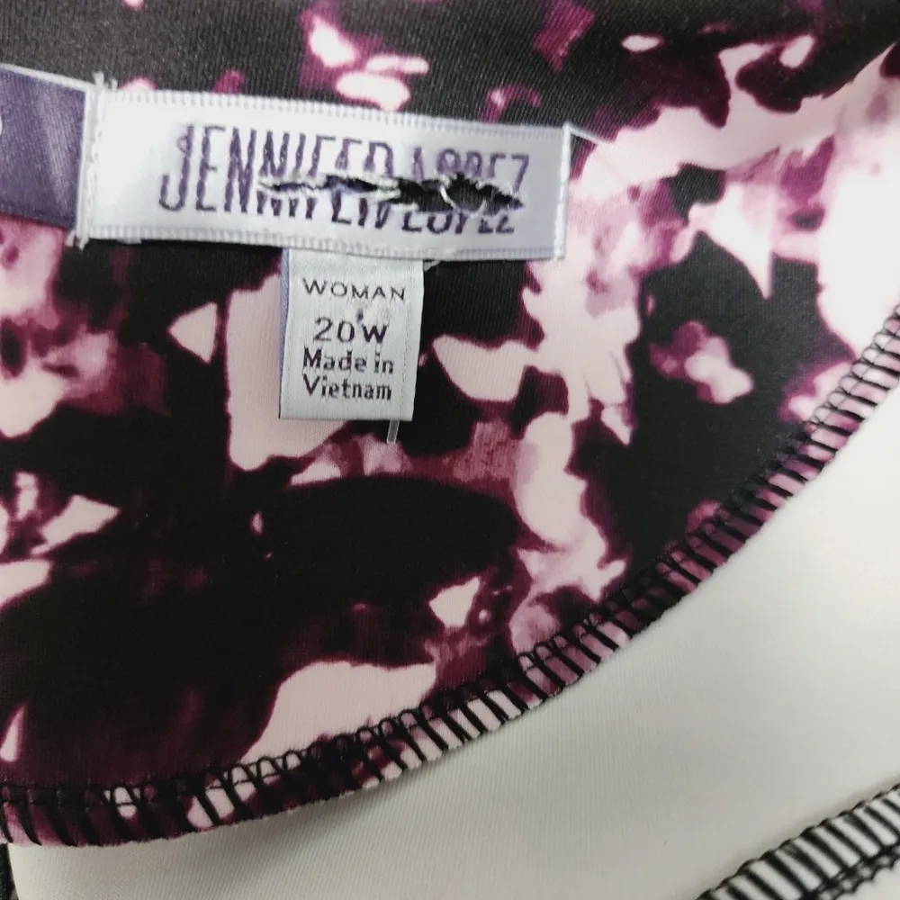 Jennifer Lopez Magenta Abstract Fit & Flare Scuba Dress Size 20W - Image 6