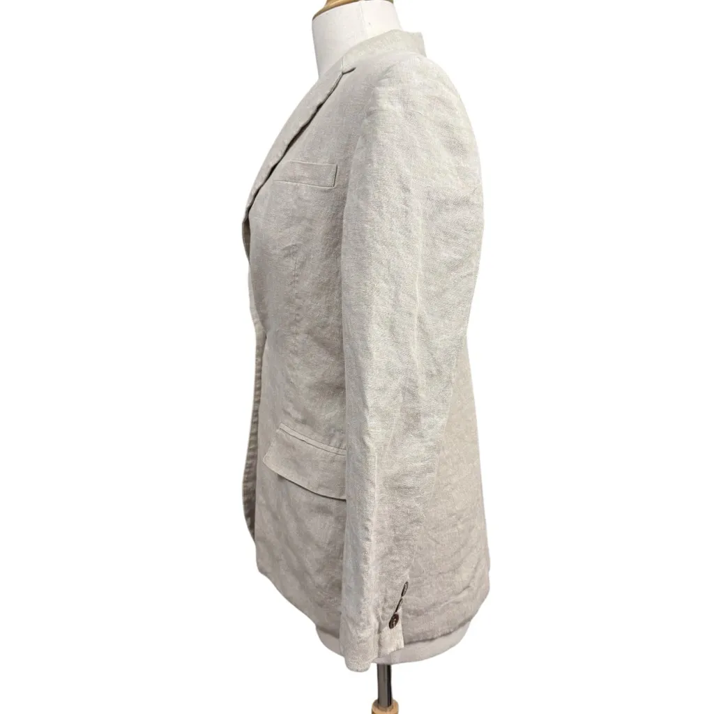 Valerie Stevens Beige Linen Blazer Size 6 - Image 6