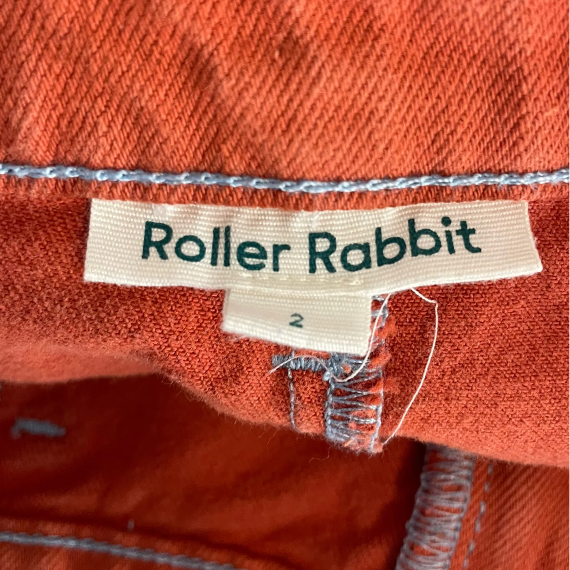 Roller Rabbit Elle Twill Straight Leg High Rise Crop Poplin Pants in Terra Cotta - Image 5