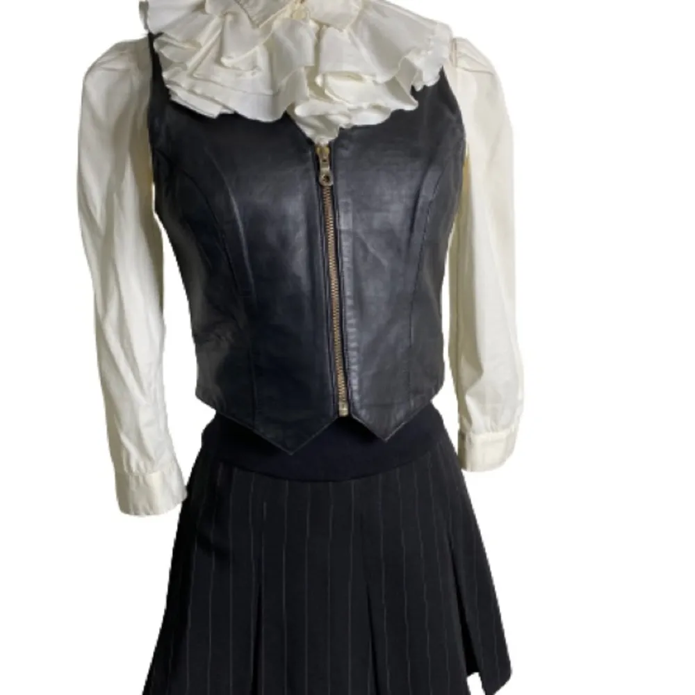 pinstripe pleated mini skirt Black - Image 4