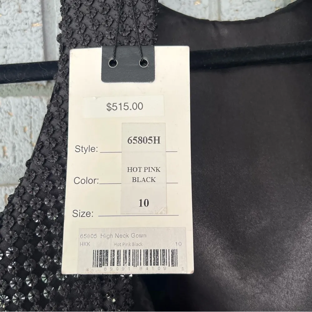 Mac Duggal Dress 65805H Color Block Open Back Ball Gown Black Pink Size 10 - Image 10